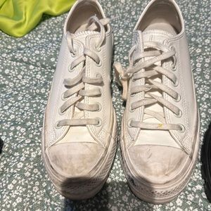 Converse Chuck Taylor All Star Lift Platform White Faux Leather